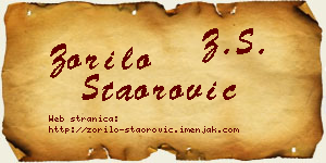 Zorilo Staorović vizit kartica